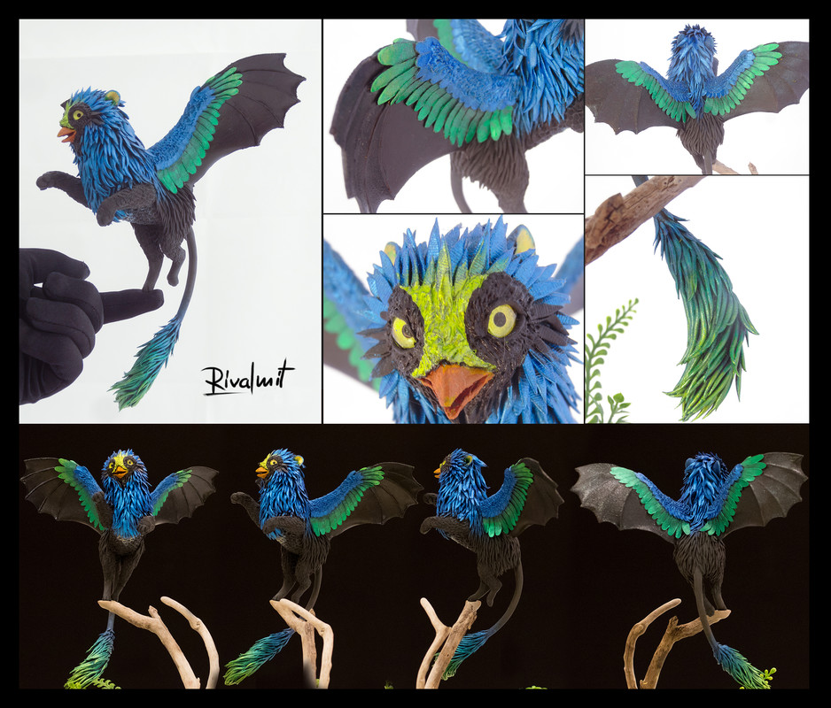 sculpture companion ef23 eurofurence gryphon bird Black jewel