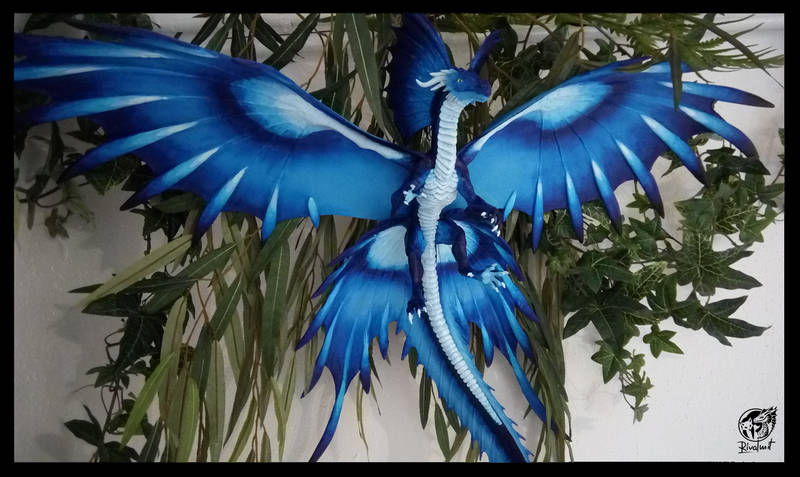 dragon sculpture art traditional blue Sculptures Hadopelagic - The blue dragon of the deep sea Sculptures