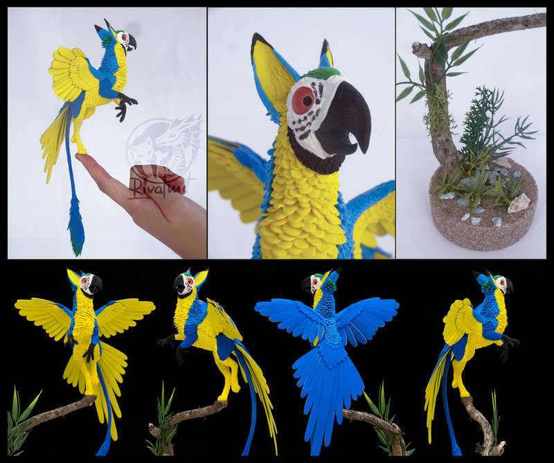 sculpture companion bird parrot balance ef24 eurofurence gryphon mythology Sculptures Qhusi Wakamyu Sculptures