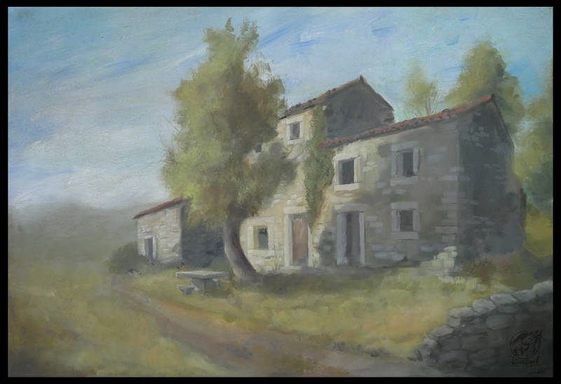 painting acrylic house landscape istra Paintings Nostalgia Paintings
