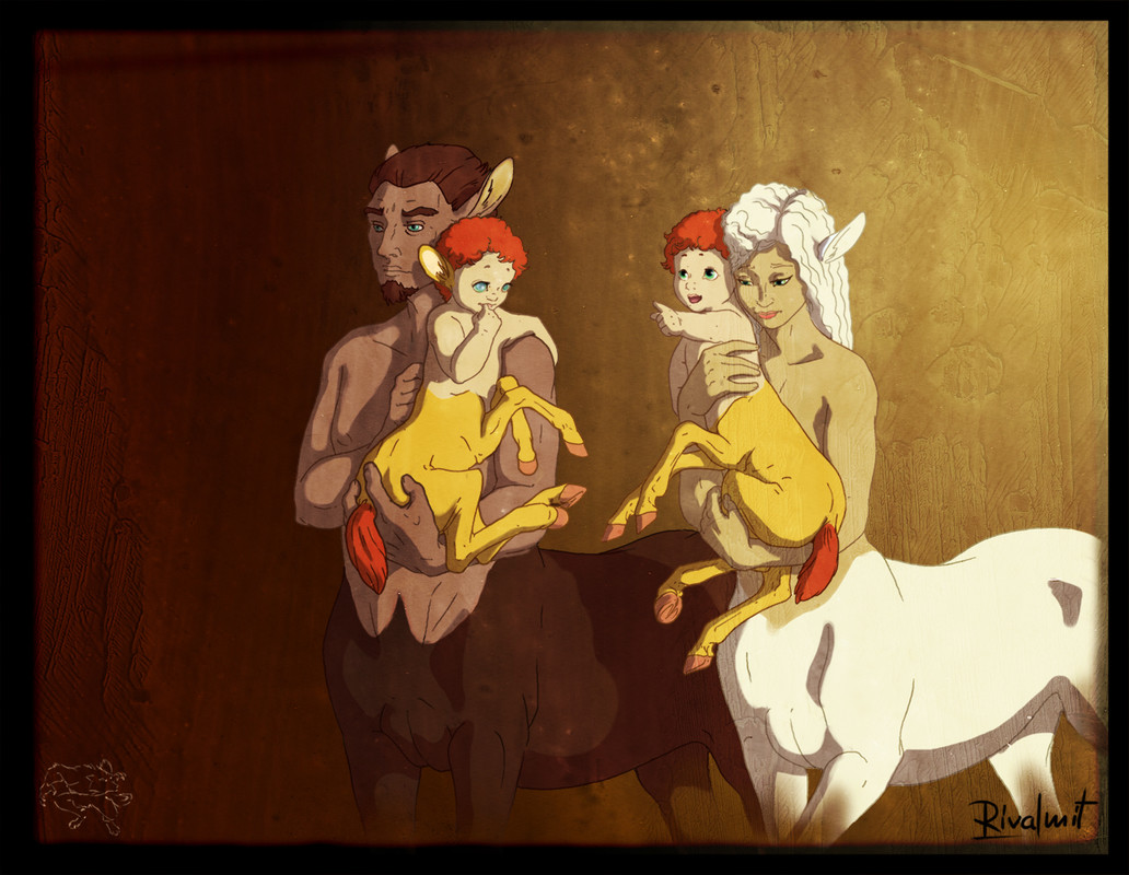 digital digital drawing centaur mythology Twins