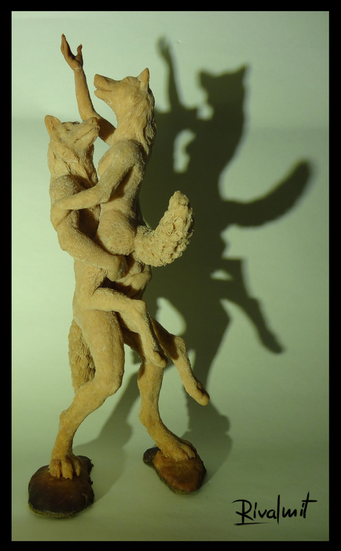 sculpture wolf werewolf fox A date
