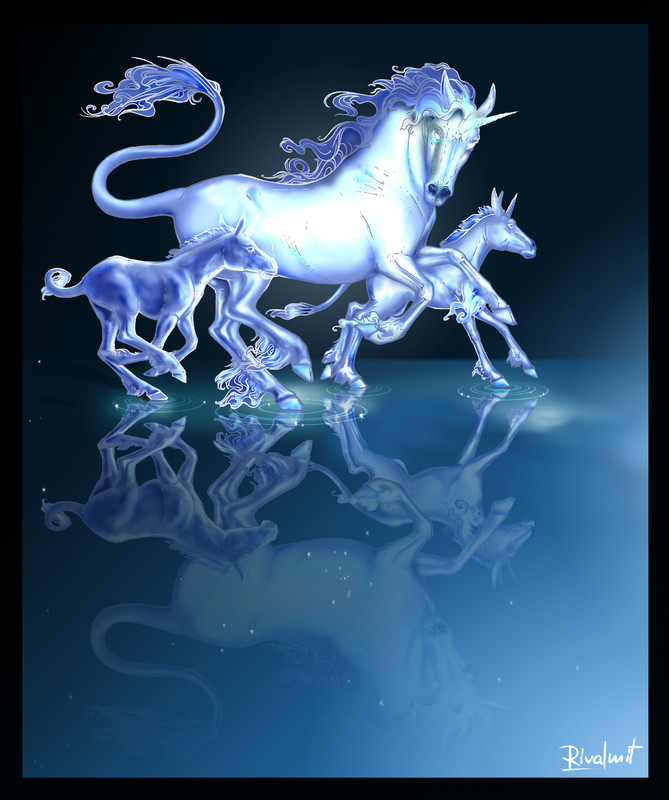 digital digital painting horse unicorn mythology  Mirage