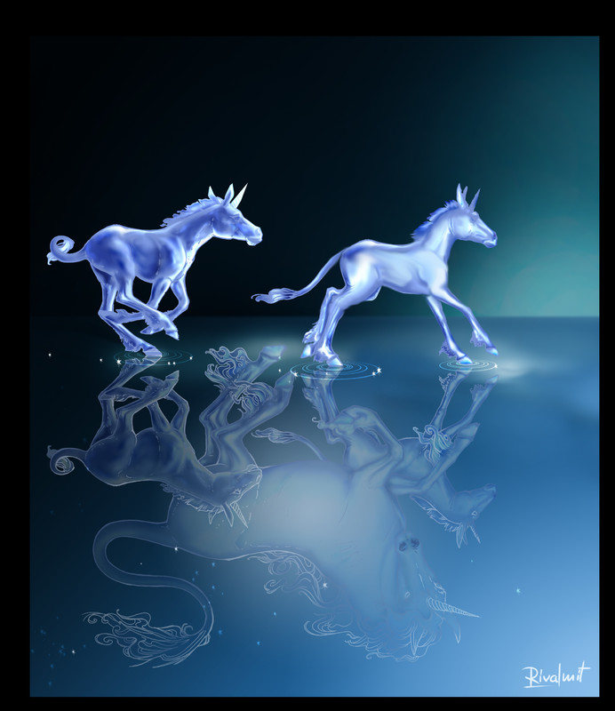digital digital painting horse unicorn mythology  Mirage