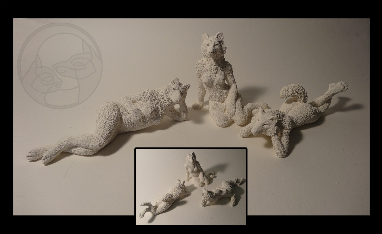 sculpture werewolf wolf female Lady wolfs