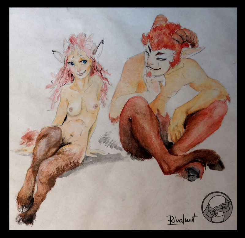 watercolour satyr mythology drawing Drawings Sympathy  Drawings