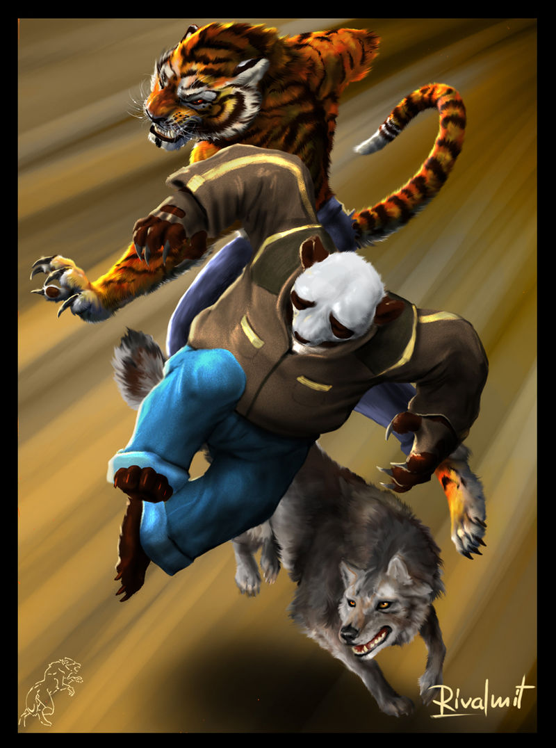 digital digital drawing panda tiger wolf Digital Drawings Street fighters  Digital Drawings