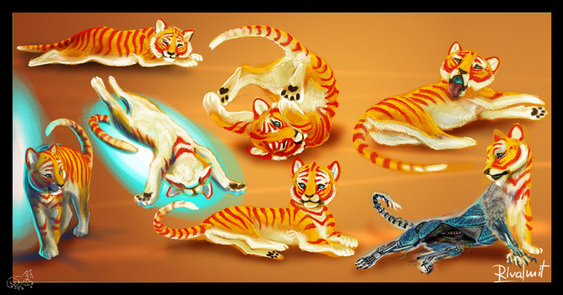tiger cyborg robot digital digital drawing reference Digital Drawings  Cyborg tiger Digital Drawings