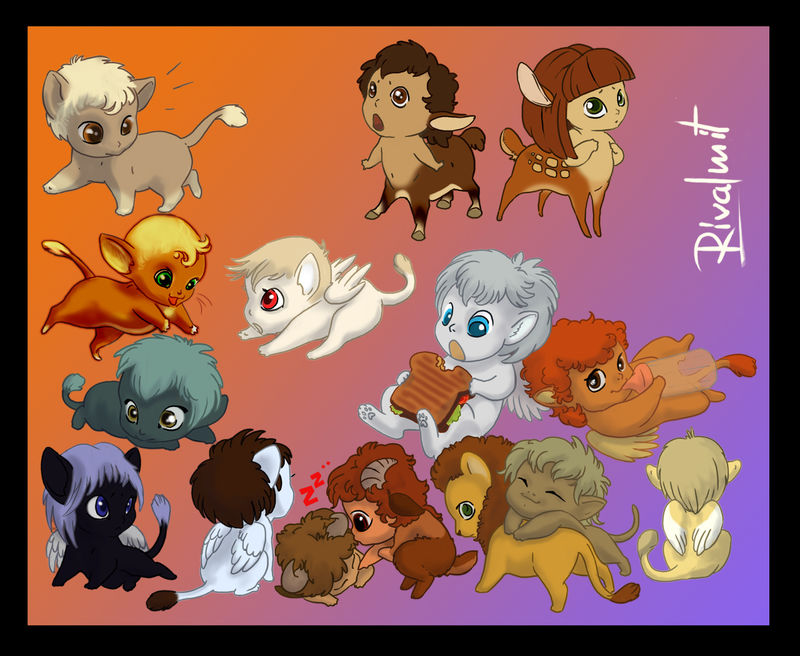 chibi sphinx child satyr baby centaur lion digital characters fawn digital drawing Digital Drawings  Chibi stuff  Digital Drawings