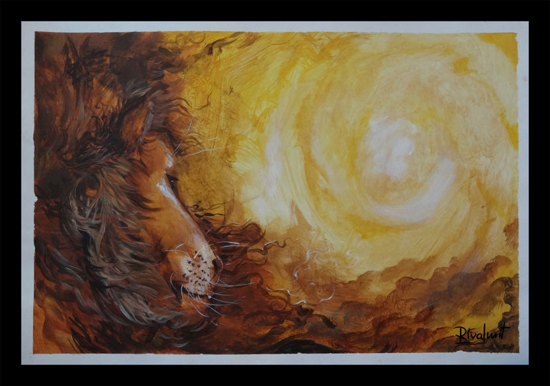 painting lion acrylic Paintings Future unknown Paintings