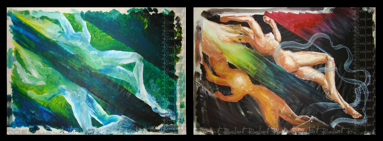 painting woman acrylic Contrast