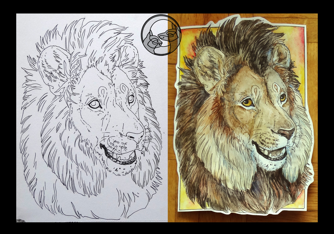 drawing bear ram sheep great dane dog watercolour Badges 