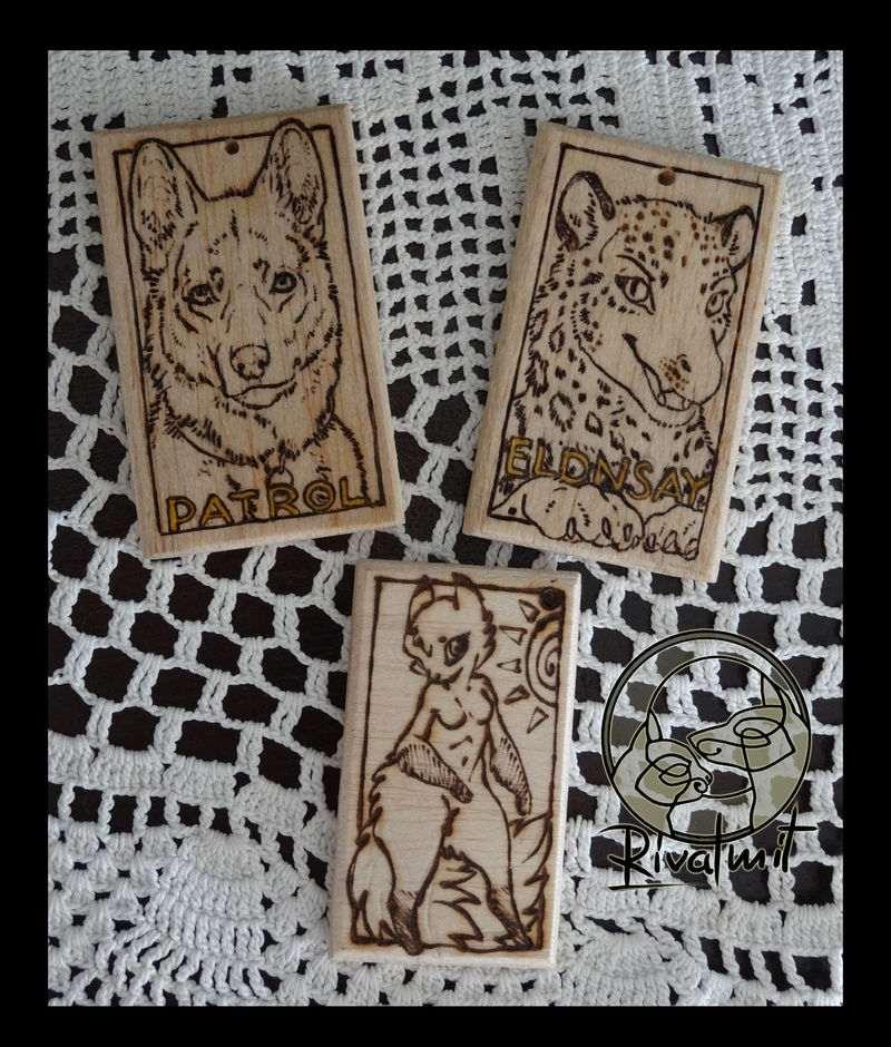 keychain pendant dog wood burning Other Keychain pendants Other