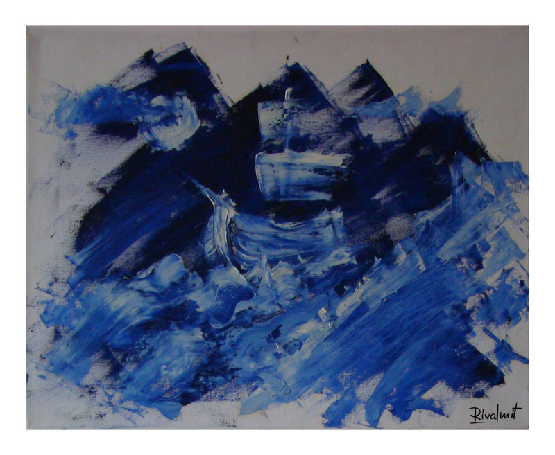 painting acrylic sea boat Paintings Storm at sea Paintings