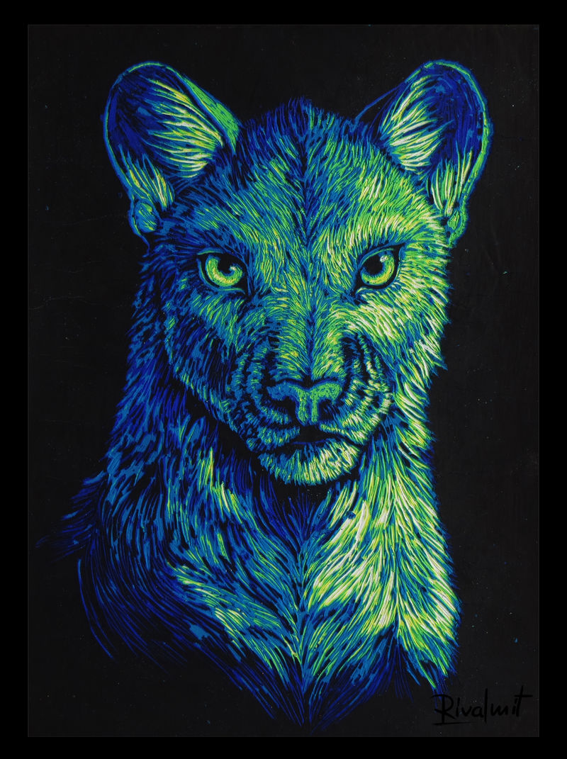 painting scratchboard leopard Paintings Feline  Paintings