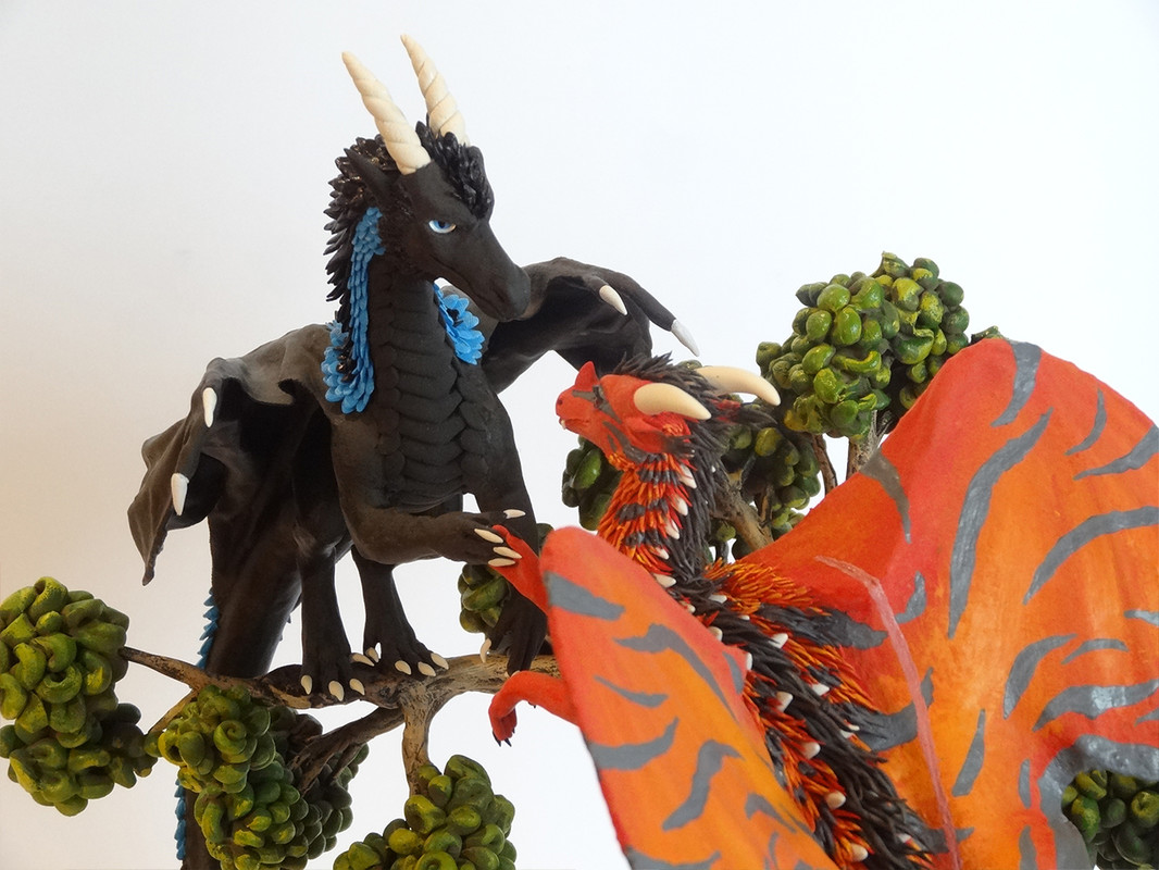 sculpture companion dragon twin sculpture Dragon pair