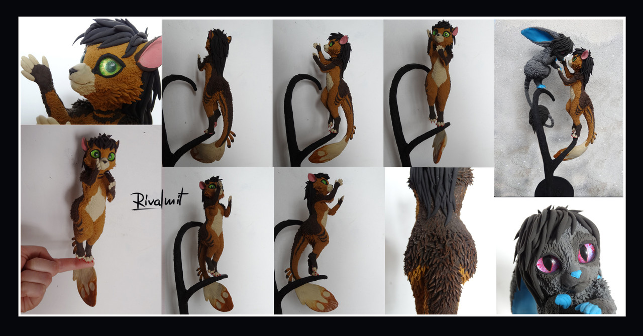 sculpture companion otter jerboa anthropomorphic commission companions-Twin sculpture