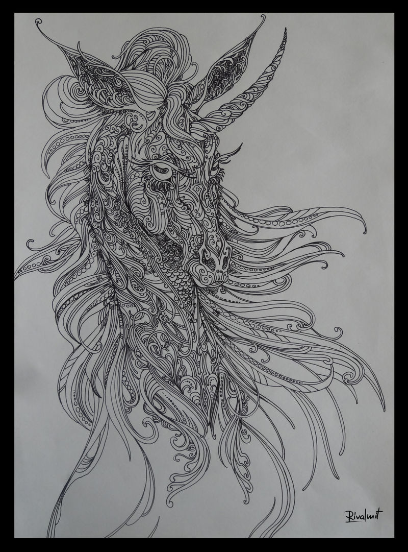 drawing unicorn gel pen lineart Drawings unicorn lines Drawings