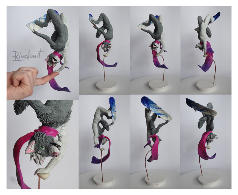 sculpture companion wolf dog anthropomorphic Sculptures Commission Companion Snowboard Sculptures