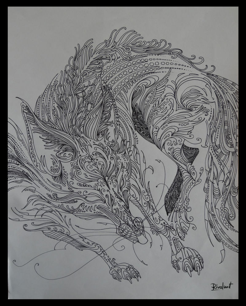 drawing fox gel pen lineart Drawings cunning fox  Drawings