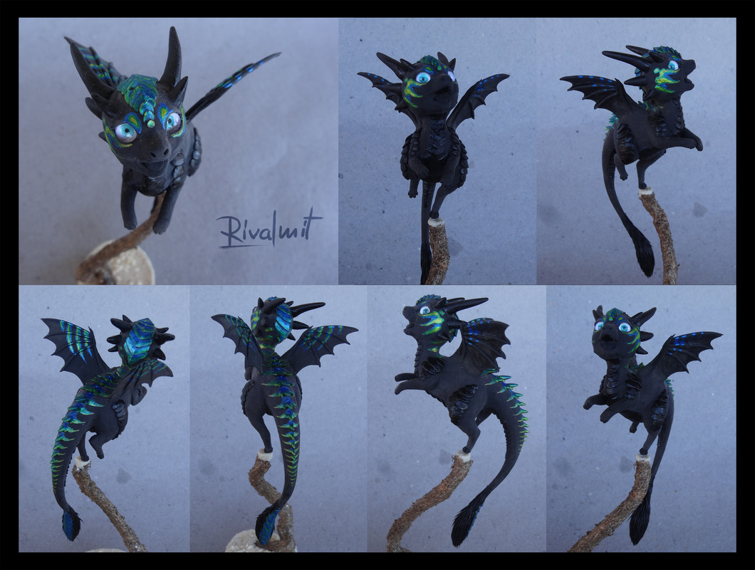 sculpture companion dragon eurofurence ef22 Little black dragon Companion