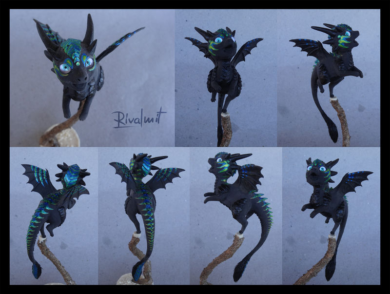sculpture companion dragon eurofurence ef22 Sculptures Little black dragon Companion Sculptures