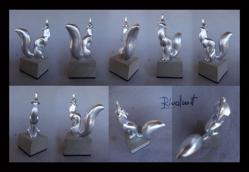 sculpture fox silver trophy Sculptures Silver champion fox Sculptures