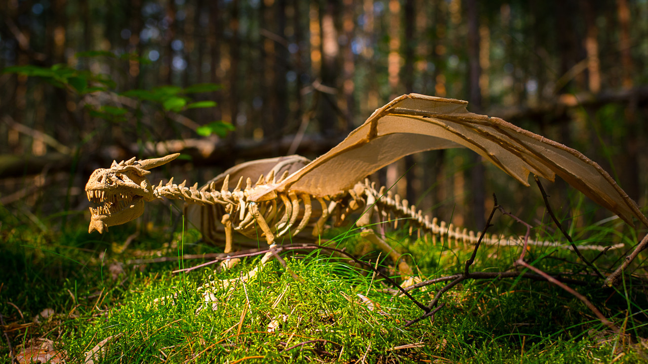 poseable dragon skeleton sculpture death  Living Skeleton Dragon 