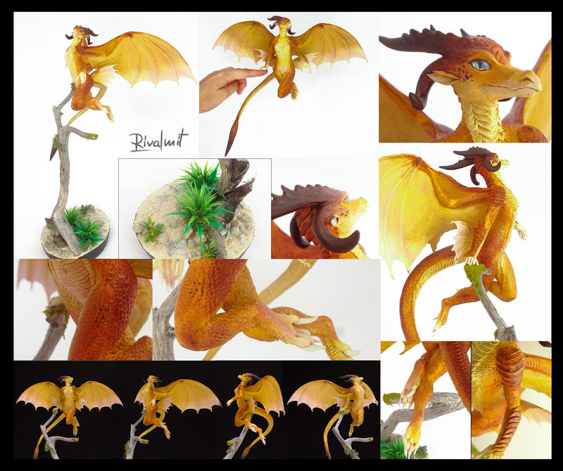 Etheral Dragoness Queen dragon sculpture companion anthropomorphic ef23