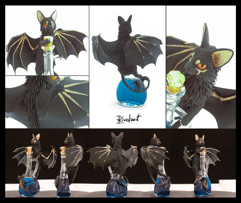 Bat kitty #9 sculpture batkitty cat potion ef23 eurofurence
