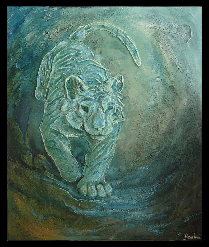 tiger painting 3d painting Glow in the dark tiger
