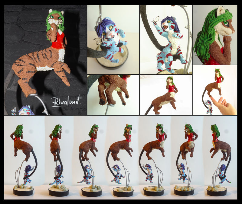 tiger centaur sculpture companion commission balaning Sculptures Chakat Blacktail Companion Sculptures