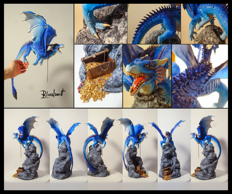 Dragon and the cave of wonders dragon companion sculpture treasure
