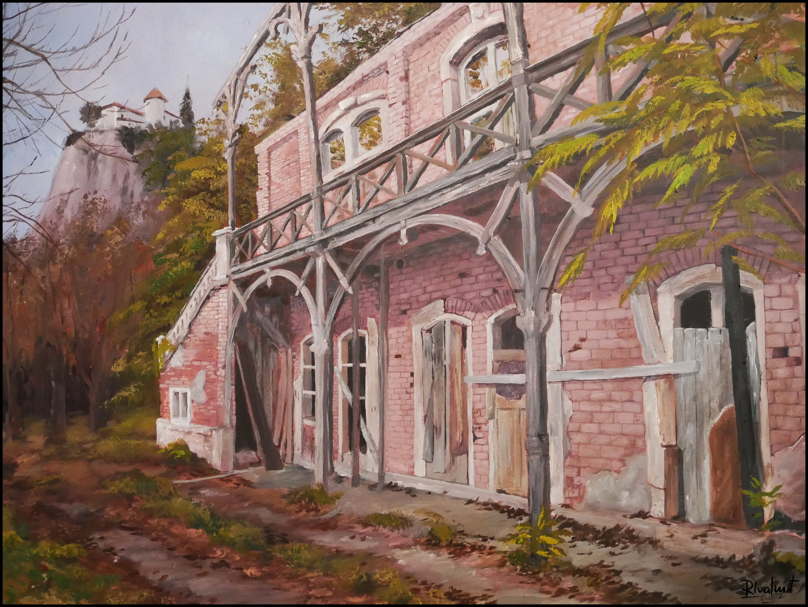 painting arnold rikli bled villa acrylic Arnold Rikli Villa