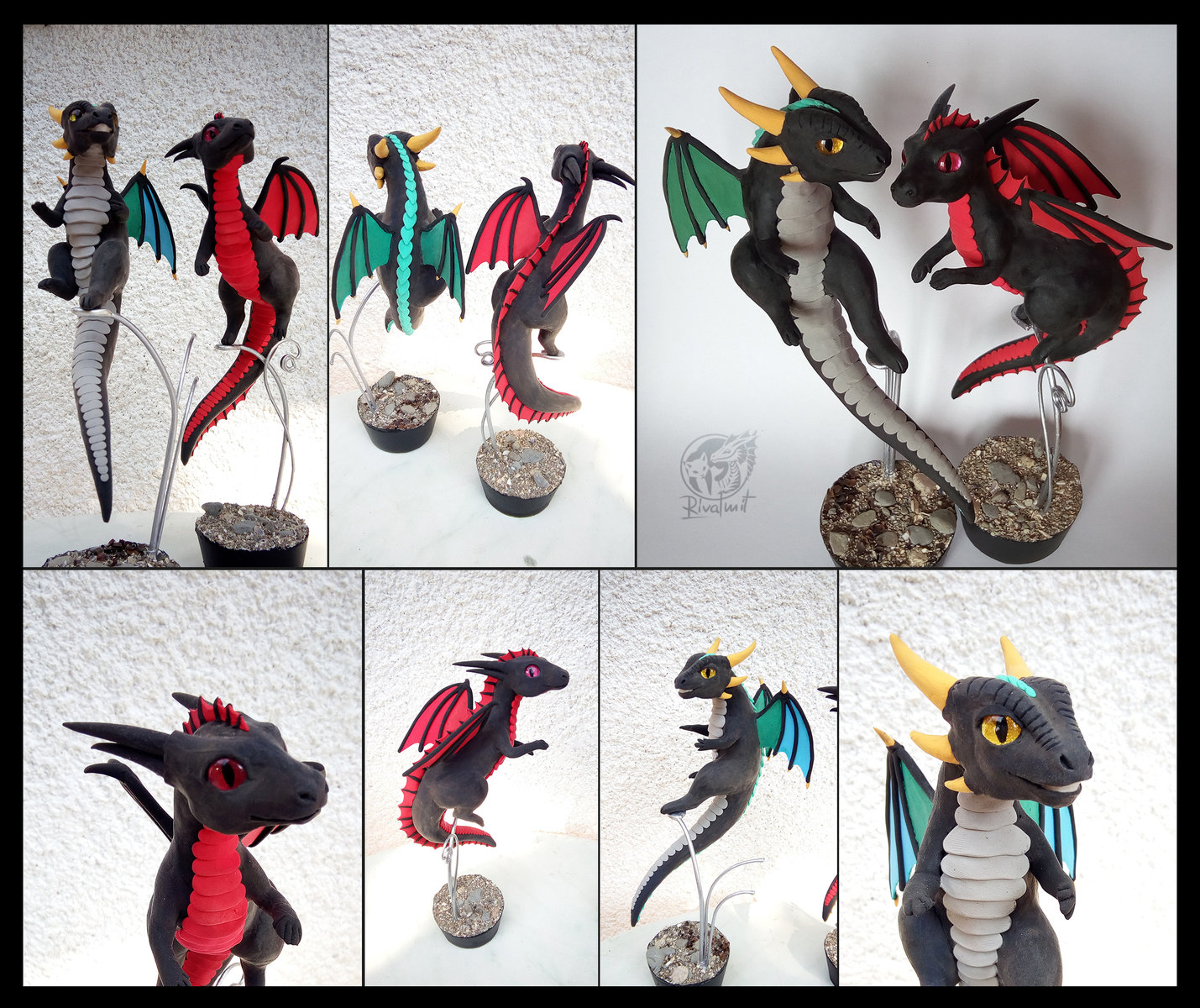 sculpture twin sculpture balaning companion dragon Birthday dragons companion commission