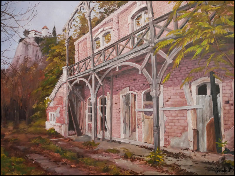 painting arnold rikli bled villa acrylic Paintings Arnold Rikli Villa Paintings