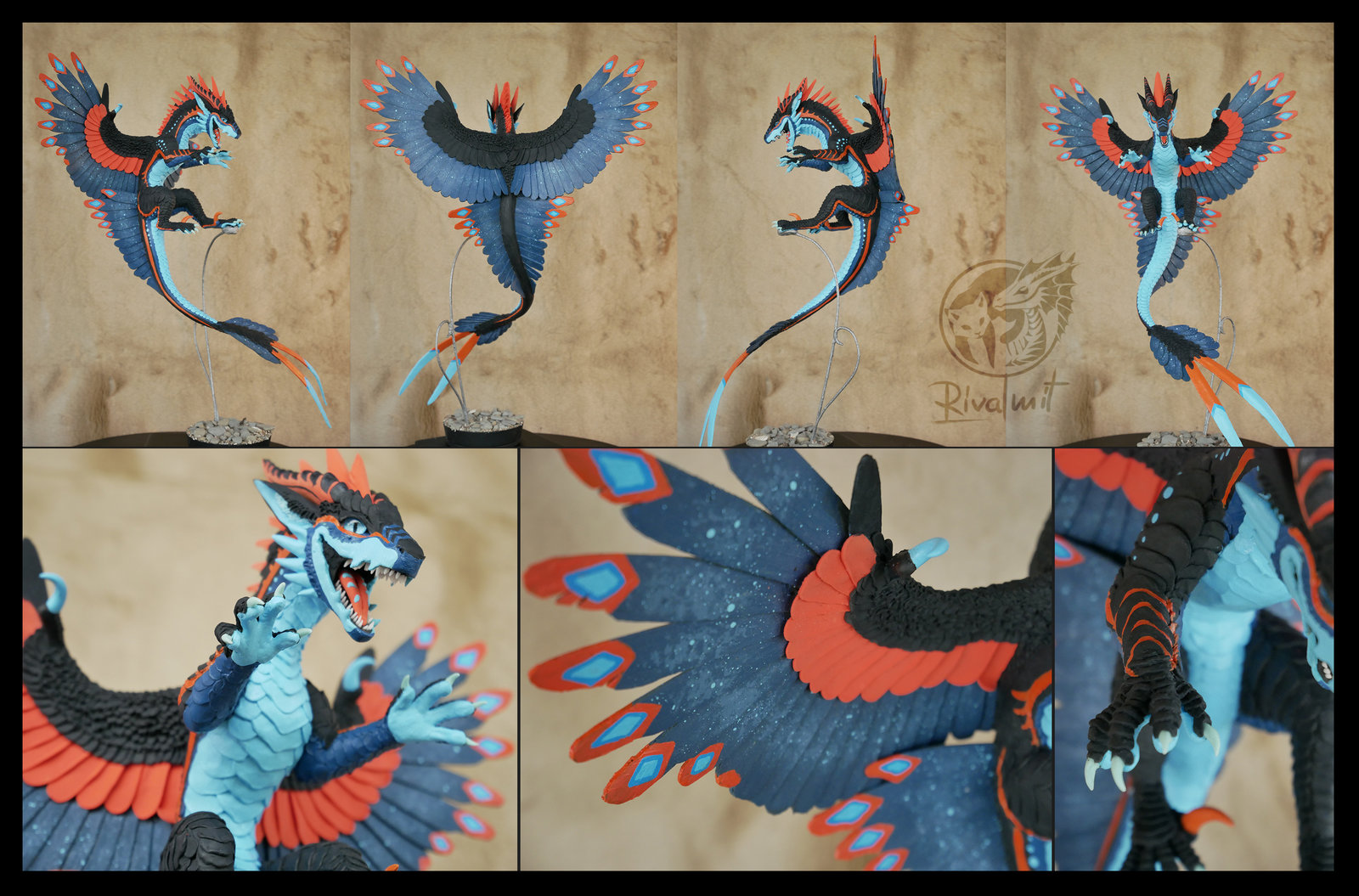 sculpture companion dragon feather balaning art traditional Sykress commissioned Companion