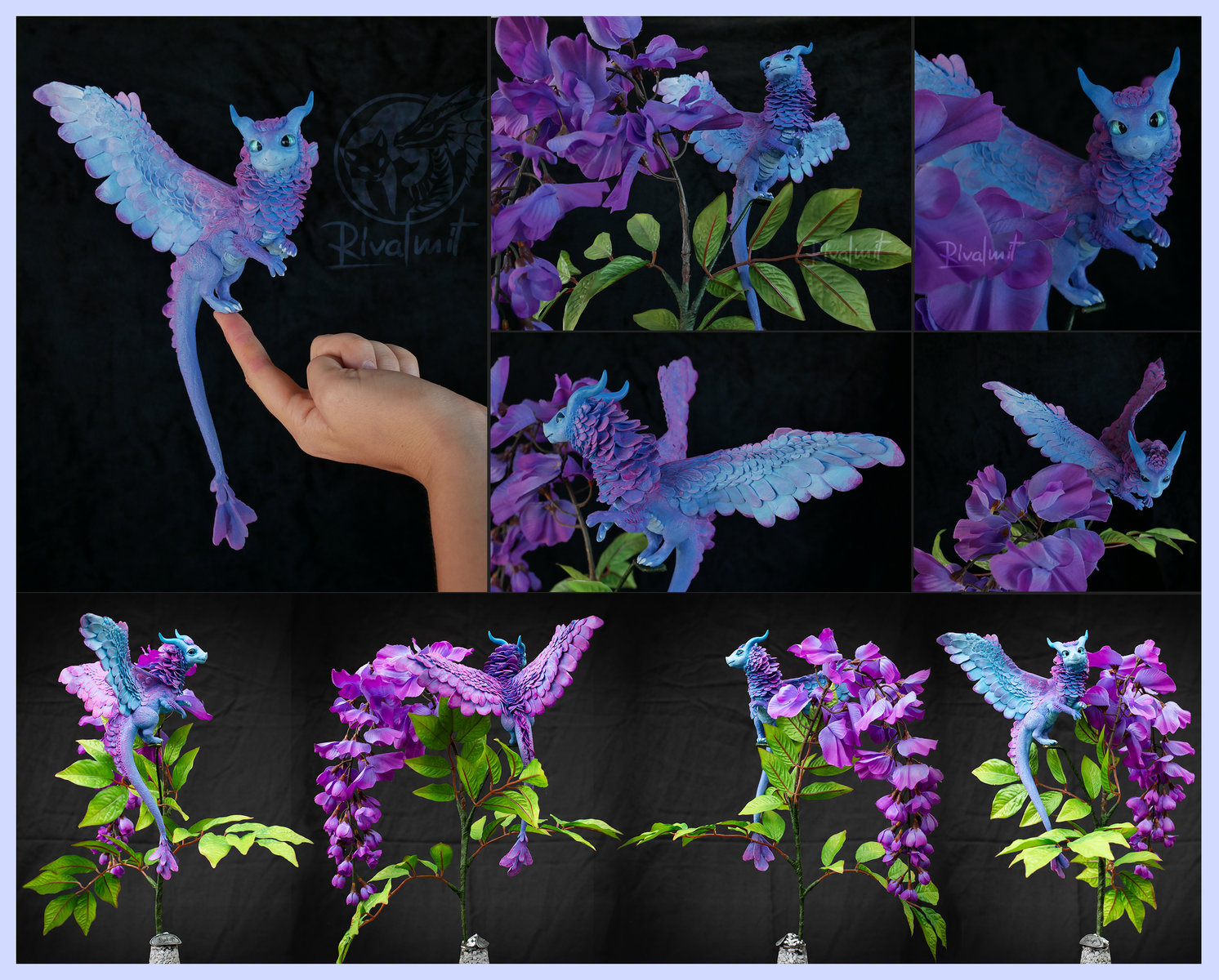 sculpture dragon flower balancing ef25 companion furry art Flowgen Amethyst dragon