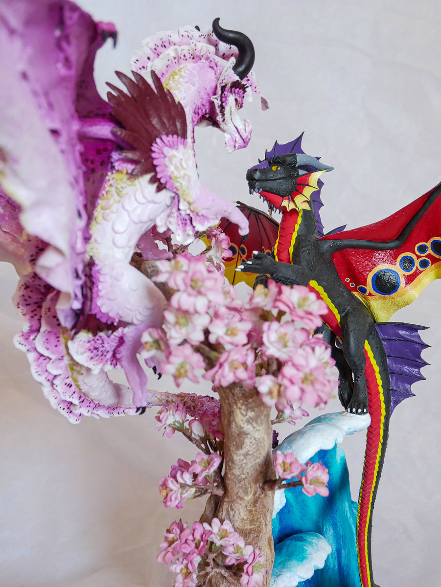 dragon commission sculpture twin sculpture art Unity