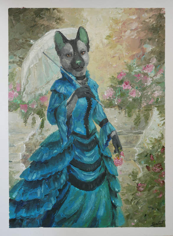 painting speedpainting dog victorian Paintings Speed paint commission merrick_corvus Paintings