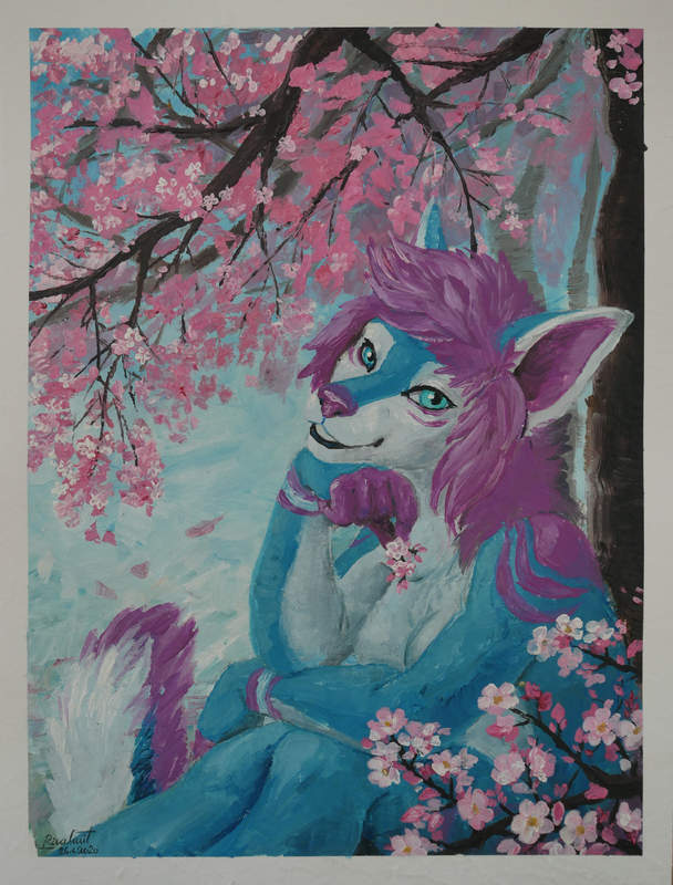 cherryblossom tree painting speedpainting Paintings speed paint Azidotetrazole Paintings