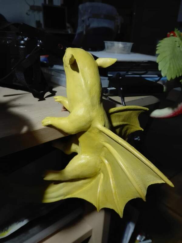 dragon companion sculpture balance ef25 eurofurence furry art banana fruit noe he just needs a bit of coloring more