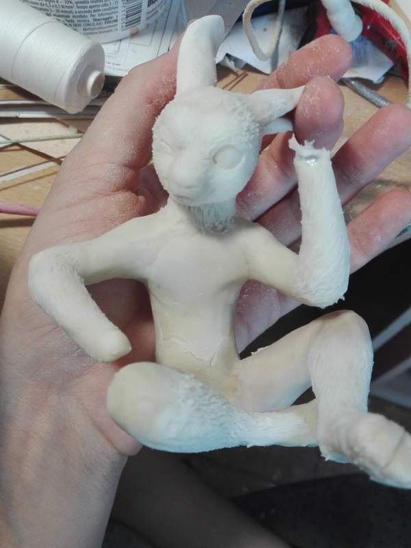 sculpture artwork furvester charity the bunny gets some first color and an tiny paper to write on :D   @furvester