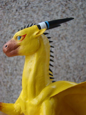 sculpture commission artwork balanced companion yellow dragon male  Cyrakhis