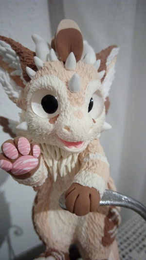 sculpture commission artwork angeldragon dragon balanced companion furry Puk