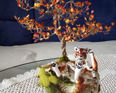 An Oasis in Summer tiger glass resin sculpture art animal anthropomorphic furry pool water  ef24