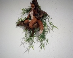 Flirtatious Foxy Voxen sculpture commission artwork wall fox furry female  anthropomorphic branch eurofurence 23