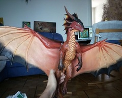 Worldeater sculpture commission artwork dragon hanging huge eurofurence 23