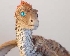 Feathered Velociraptor sculpture commission artwork raptor dinosaur balance velociraptor