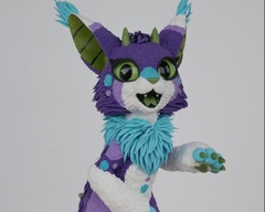 Cleya mini sculpture sculpture commission artwork furry cat 